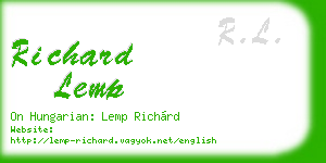 richard lemp business card